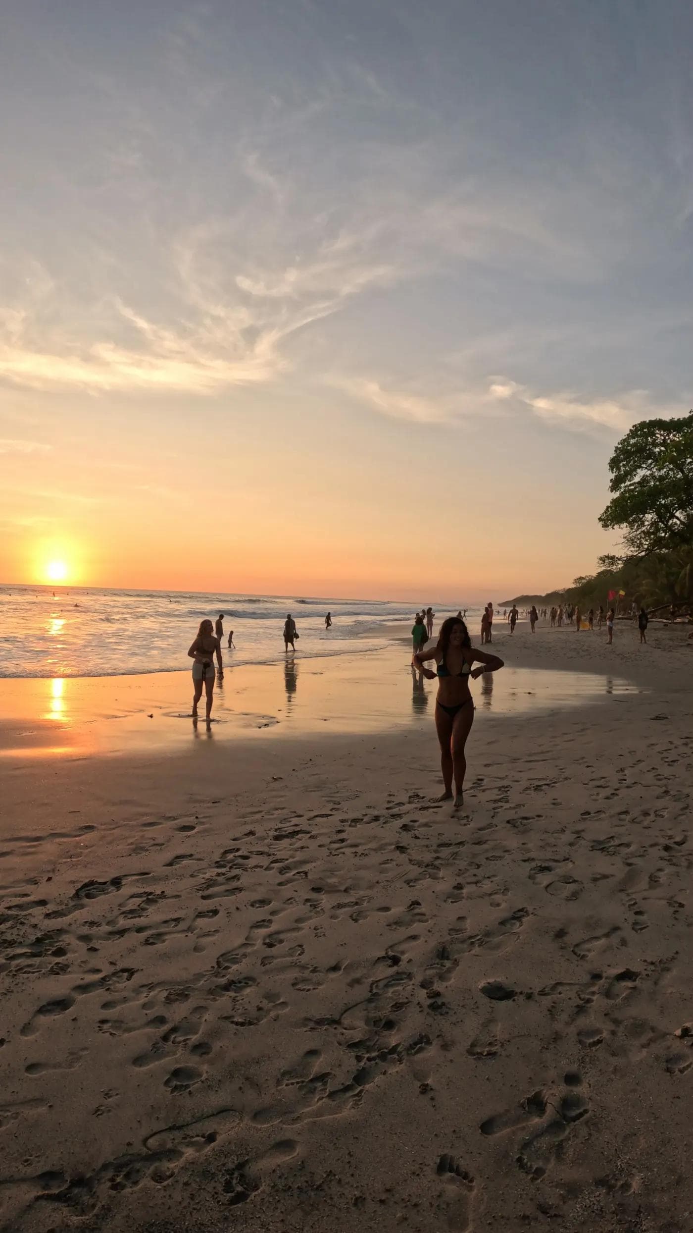Golden sunset on the Costa Rican beach