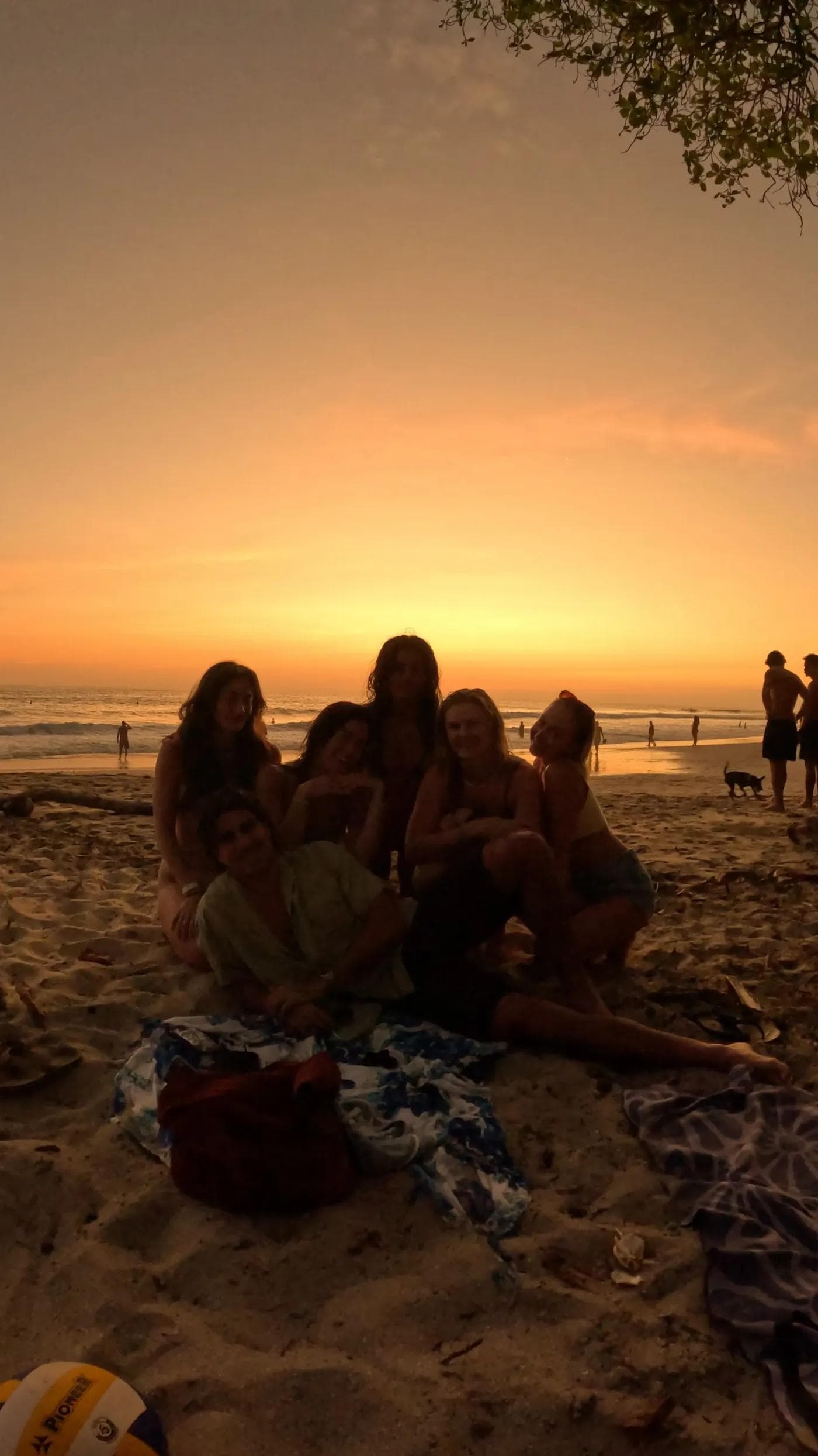 Group watching the sunset together